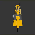 Game Movie Character Yellow Mechanical Arm Robot With Black Components Design