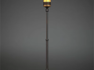 Vintage Outdoor Light With Tall Metal Pole And Decorative Lampshade For Garden Use 3d model