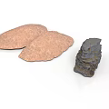 Light Brown Flat Wood Stone Pieces And Dark Stacked Stone Structure