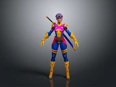 War Police Heroine Warrior Sci-Fi Costume Weapon Character Sci-Fi Character Future Character Future Character Sci-Fi Costume 3d model