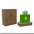 AMOUAGE Uban Perfume With Green Bottle Silver Cap And Sun Logo In Brown Checkered Box