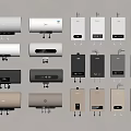 Various Wall Mounted Water Heaters With Modern Designs And Different Colors 3d model