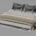 Modern Cozy Bed Linens With Neutral Tones Pillows And Soft Blanket