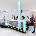 Modern Boxing Ring Fitness Event Space With Audience And Large Screens
