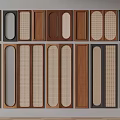 Various Wooden And Black Wardrobe Doors With Different Panel Designs And Textures