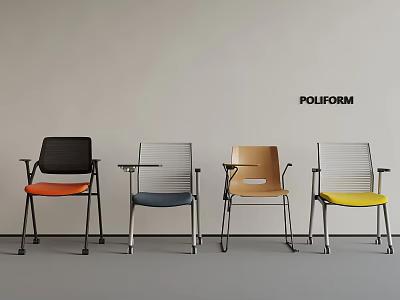 POLIFORM Stylish Modern Chairs With Various Colors And Metal Frames Design 3d model