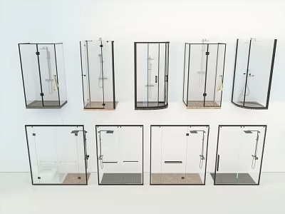 Modern Shower Sauna Enclosure Designs With Various Glass Styles And Features 3d model