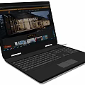 Modern Laptop Screen Displaying Architectural Design Website With Images And Thumbnails 3d model
