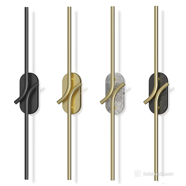 Modern Wall Lamps With Black Gold Silver Metal Finishes For Home Decor 3d model 