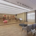 Traditional Chinese Musical Instruments Room With Wooden Floor Modern Ceiling And Blue Screen