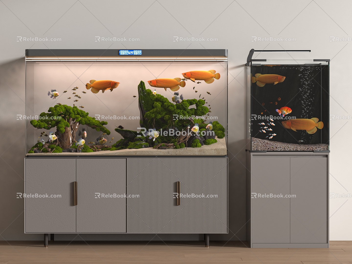 Modern fish tank embedded fish tank fish tank cabinet 3d model