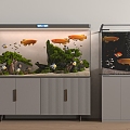 Modern fish tank embedded fish tank fish tank cabinet 3d model