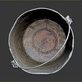 Old Rustic Metal Bucket With Handle As Practical Household Item 3d model