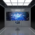 Modern Exhibition Hall Featuring Holographic Projection Interactive Equipment Digital Screens And Data Visualization 3d model