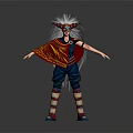 Mythical Horned Character With Red Cape And Creature Inspired Fantasy Outfit