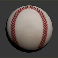 Classic White Baseball With Red Stitching And Smooth Surface For Leisure Activities 3d model