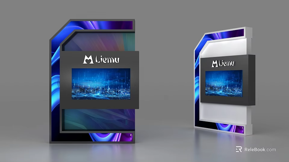 Public Facilities Vienna Modern Digital Display With Urban Landscape Illuminated Design 3d model 