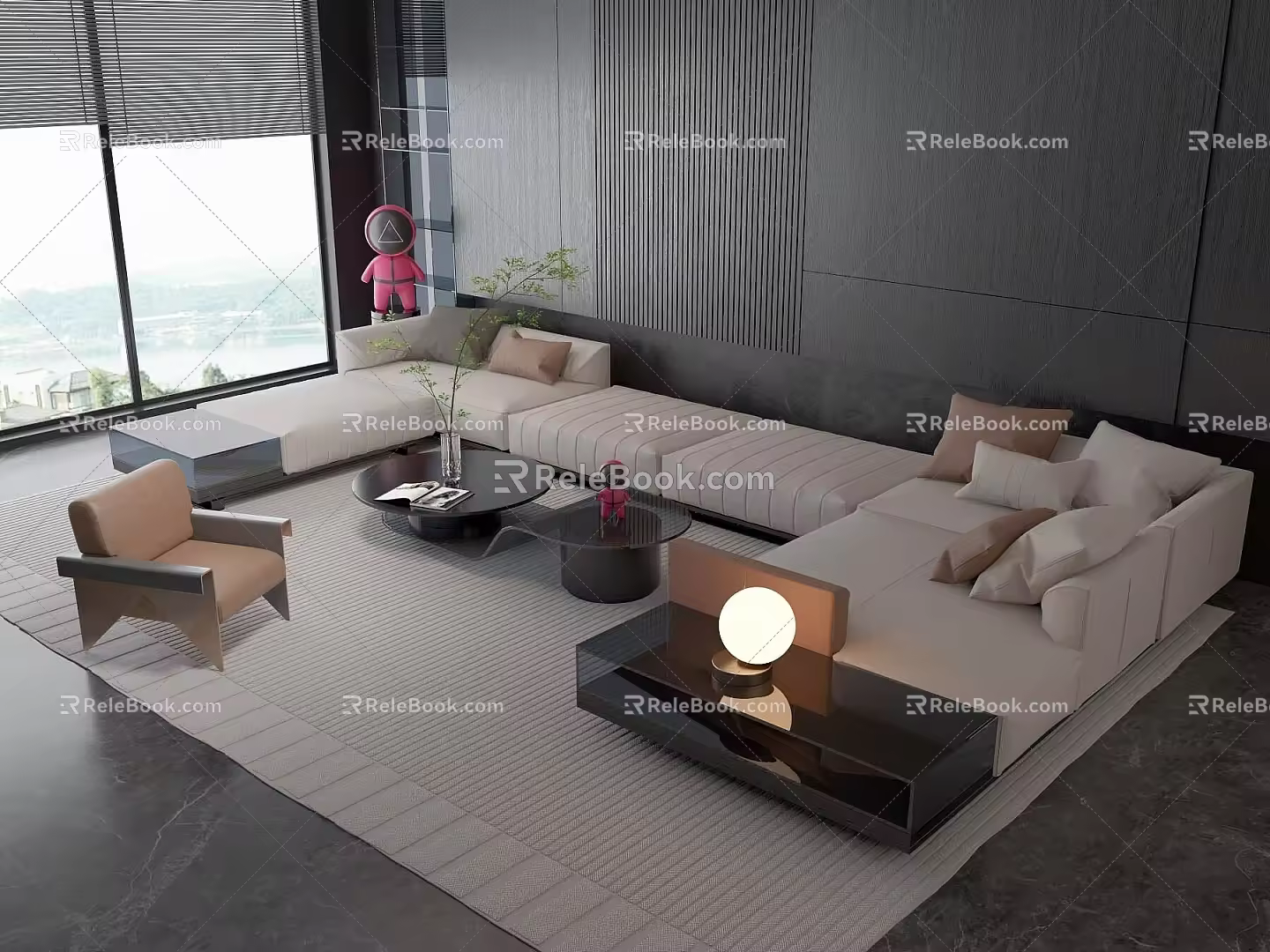 Modern sofa combination 3d model