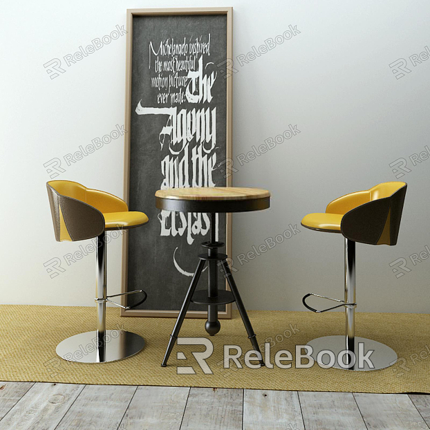 Bar chair combination model