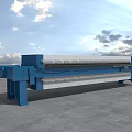 Blue Large scale Industrial Filter Press Equipment With Plate Frame Structure 3d model