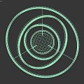 Modern Golden Circular Rings Chandelier With LED Light Hanging Design