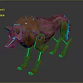 Futuristic Mechanical Wolf Character With Metallic Armor And Glowing Blue Lines