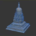 Traditional Stone Pagoda Architecture With Multi tiered Structure Dome Top And Square Base Design