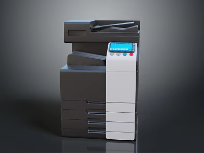 Multifunctional Office Printer With Digital Display Control Panel And Stacked Structure For Modern Office Use 3d model
