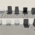 Modern Office Chairs With Various Styles Black White Designs For Workspace 3d model