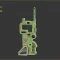 Military Tactical Communication Device With Antenna Green Display And Control Buttons