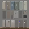 Various Colored Refrigerators In Different Styles And Sizes Displayed On Wall