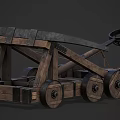 Modern stone-throwing machine slingshot 3d model