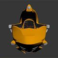Futuristic Yellow Space Vehicle With Open Cockpit And Astronaut Figure