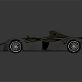 Red Futuristic Sports Car With Sleek Aerodynamic Body Open Top Design And Gold Accents