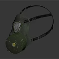 Fire Equipment Green Gas Mask With Transparent Lenses And Filter Canister