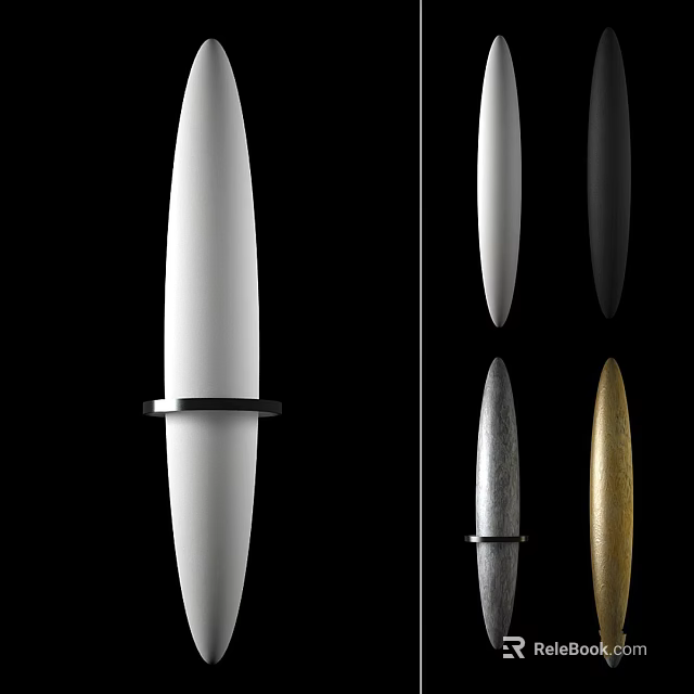 Modern Cylindrical Decorative Lamps In Various Colors With Metal Ring Accents 3d model 