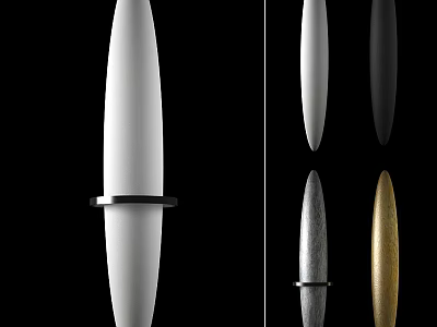 Modern Cylindrical Decorative Lamps In Various Colors With Metal Ring Accents 3d model