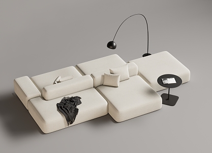 Modern Multiplayer Sofa Module Sofa Back-to-Back Sofa 3d model