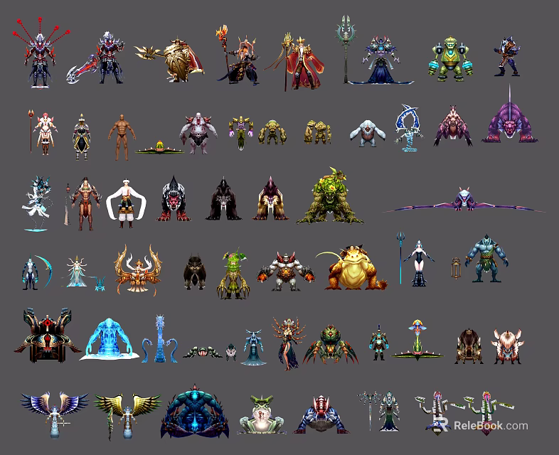Diverse Game Movie Character Illustrations With Fantasy And Sci Fi Elements 3d model 