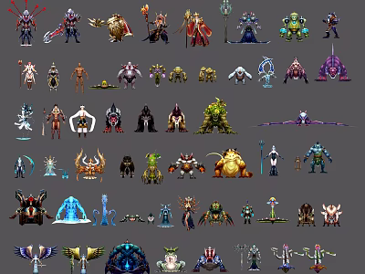 Diverse Game Movie Character Illustrations With Fantasy And Sci Fi Elements 3d model