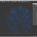 Muscular Demon Warrior Game Movie Character With Flame Wings And Skeleton Armor