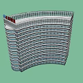 Modern High Rise Office Building With Curved Glass Facade And Corporate Logo