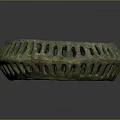 Ancient Bronze Circular Sculpture Carving With Hollowed Out Patterns And Green Patina