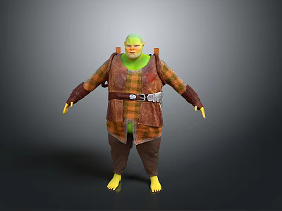 Brown Plaid Backpack With Straps Worn By Character On Gray Background 3d model Brown Plaid Backpack With Straps Worn By Character On Gray Background 3d model