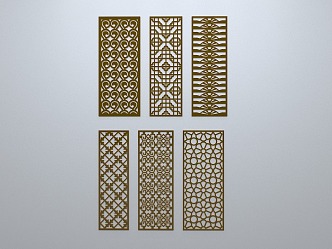 Chinese-style window grilles line silhouette pane window sill border engraved window edge strip construction 3d model