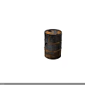 Rusted Metal Barrel As Industrial Storage Container With Worn Surface Rust Patches And Holes