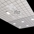 Grid Ceiling With Integrated Lighting And Ventilation 3d model