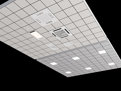 Mineral wool board ceiling integrated ceiling module ceiling central air conditioning air conditioning air outlet smoke alarm office ceiling 3d model