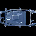 Car Chassis Metal Structure With Mechanical Components And Frame Design