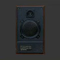 Vintage Wooden Frame Speaker With Classic Cube Design And Front Grille